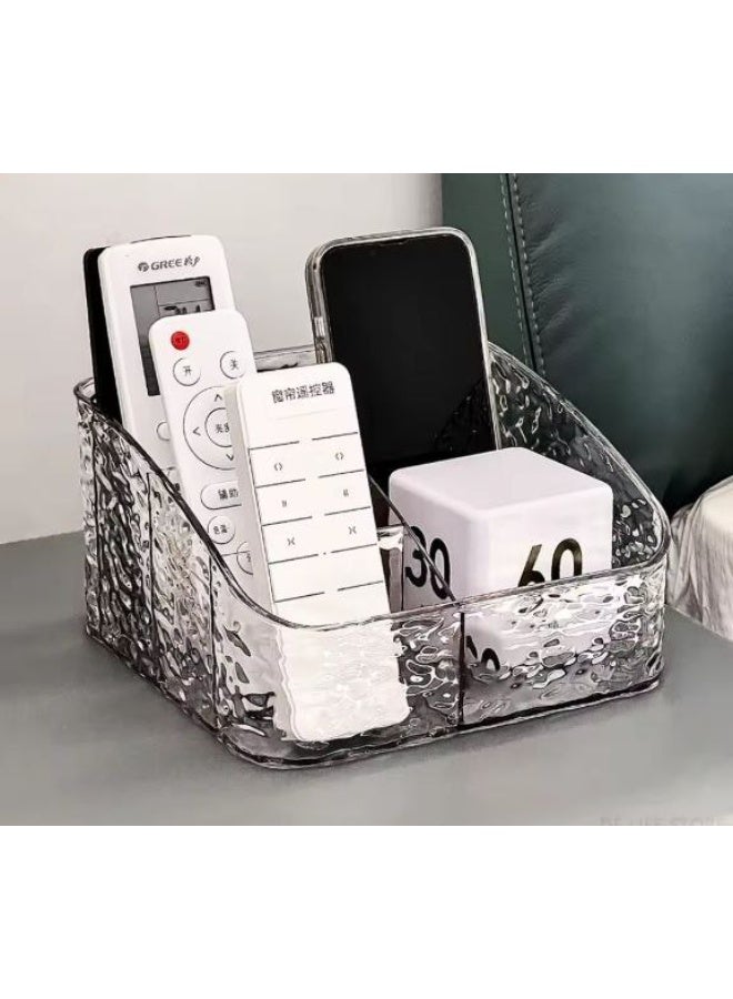 Remote Control Organizer Transparent Acrylic Storage Box TV Remote Control Holder Table Organizer Boxes For Living Room Bedroom Multiple compartments for organizing - Image 1